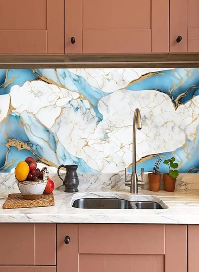 FLETIX Premium Wall Stickers DIY Vinyl Marble Peel and Stick Waterproof Wallpaper for Home-Office-Bedroom Kitchen Countertop Wooden Furniture Oil Proof Kitchen Stickers (10, Iceland Ocean(60X200cm)) - Image 3